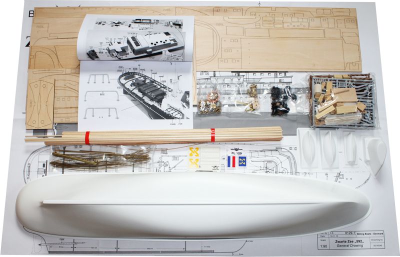 Obsah stavebnice Zwarte Zee od Billing Boats