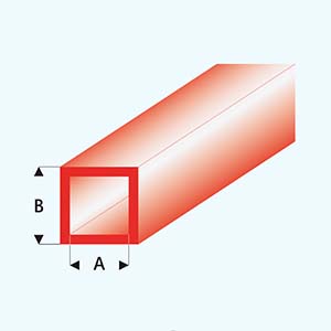 Jekl čtvercový červený 4,0x3,0 mm